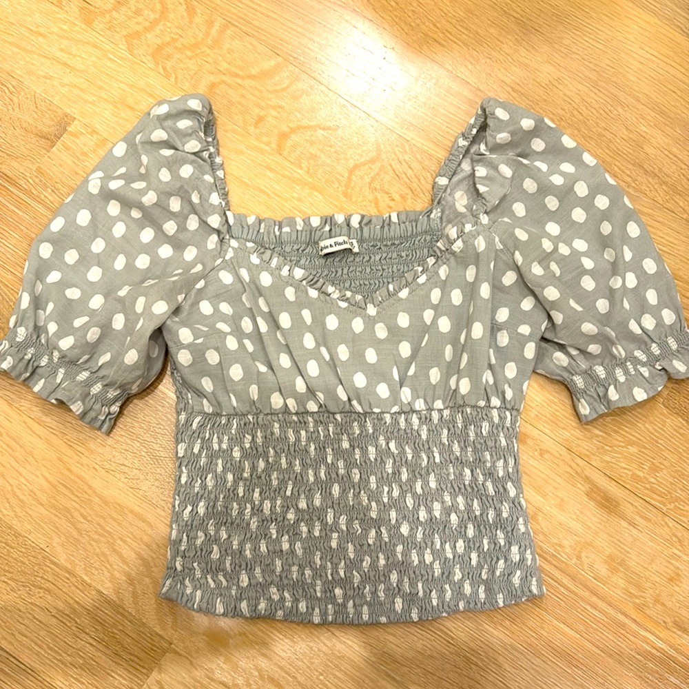 Abercrombie Cotton Shoulder Crop Top